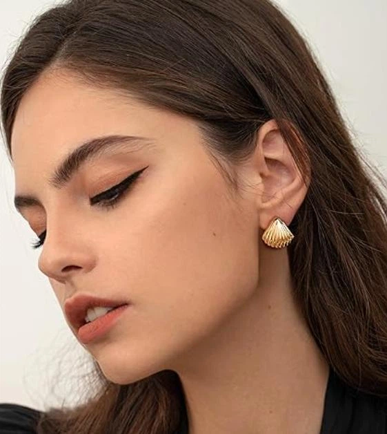 Женские сережки "Морские ракушки" 1.8см jewelry Золотистые - изображение 4