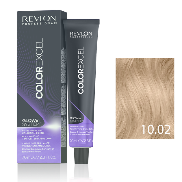 Безаммиачная краска Тон в Тон 10.02 Очень светлый перламутровый блонд Revlon Professional Color Excel 70 мл - изображение 2