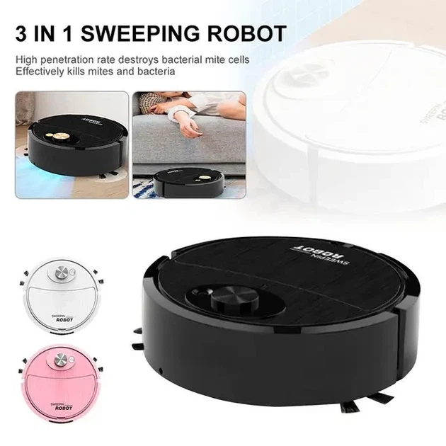 Робот Пылесос Робот 3 в 1 умный робот-уборщик для дома SWEEPING ROBOT 521-2345 Черный - Фото 2 Робот Пылесос Робот 3 в 1 умный робот-уборщик для дома SWEEPING ROBOT 521-2345 Черный - изображение 2