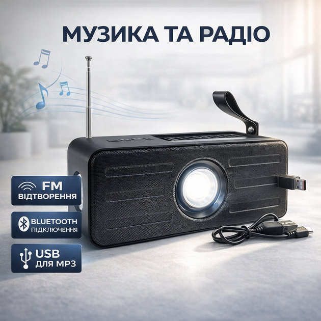 Аккумуляторный радиоприемник Golon RX-131BT с Bluetooth, FM/AM/SW радио, USB и microSD, портативная радио колонка с фонариком, переносное радио с аккумулятором для дома, дачи, рыбалки, кемпинга и использования во время отключений света - Фото 3 Аккумуляторный радиоприемник Golon RX-131BT с Bluetooth, FM/AM/SW радио, USB и microSD, портативная радио колонка с фонариком, переносное радио с аккумулятором для дома, дачи, рыбалки, кемпинга и использования во время отключений света - изображение 3