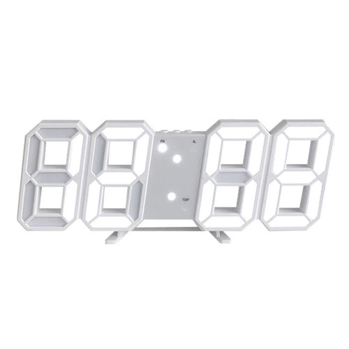 Часы электронные LED LY 1089 настольные настенные будильник дата температура USB 5В CR2032 белая подсветка 225x83x27 мм - Фото 4 Часы электронные LED LY 1089 настольные настенные будильник дата температура USB 5В CR2032 белая подсветка 225x83x27 мм - изображение 4