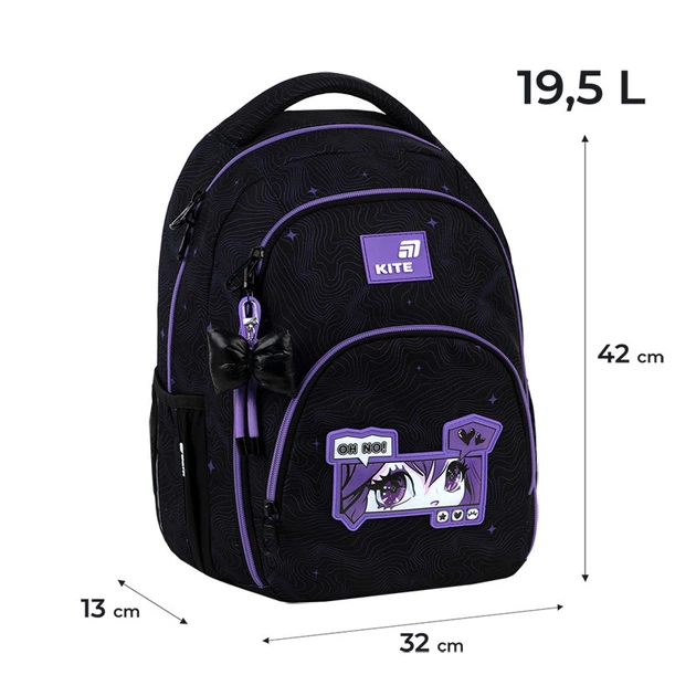 Рюкзак подростковый Kite Anime Girl K26-905M-1 подарок бутылка для воды Kite габариты 42x32x13 - изображение 2