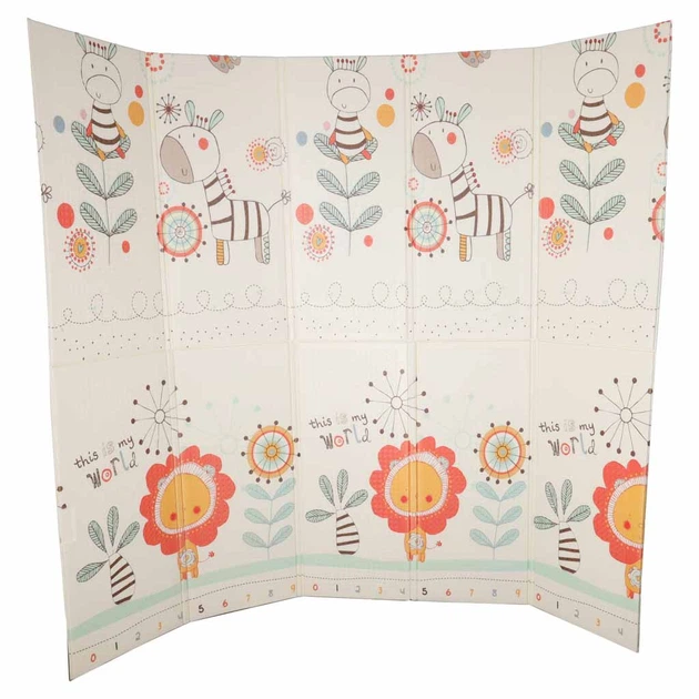 Mata piankowa edukacyjna Ikonka składana 180x200 cm Zwierzęta, wzór (5903039771369) - obraz 2