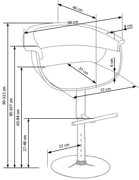 Hoker barowy Halmar H45 Dąb + Czarny (5905248114500) - obraz 7