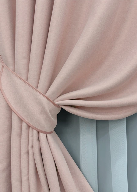 Комплект готових штор VR-Textil Блекаут двосторонній Eclipsе № 1793ш Пудровий 125х270 см 2 шт (39-962) - Фото 5 Комплект готових штор VR-Textil Блекаут двосторонній Eclipsе № 1793ш Пудровий 125х270 см 2 шт (39-962) - зображення 5