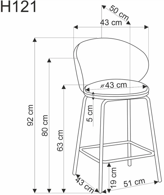 Hoker barowy Halmar H121 Beżowy (5905248131149) - obraz 2