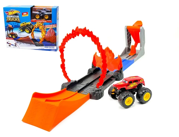 Ігровий набір автотрек 67 см «Вогняний Монстр Трак» Hot Wheels — трек з машинкою 66-11-2 - Фото 2 Ігровий набір автотрек 67 см «Вогняний Монстр Трак» Hot Wheels — трек з машинкою 66-11-2 - зображення 2