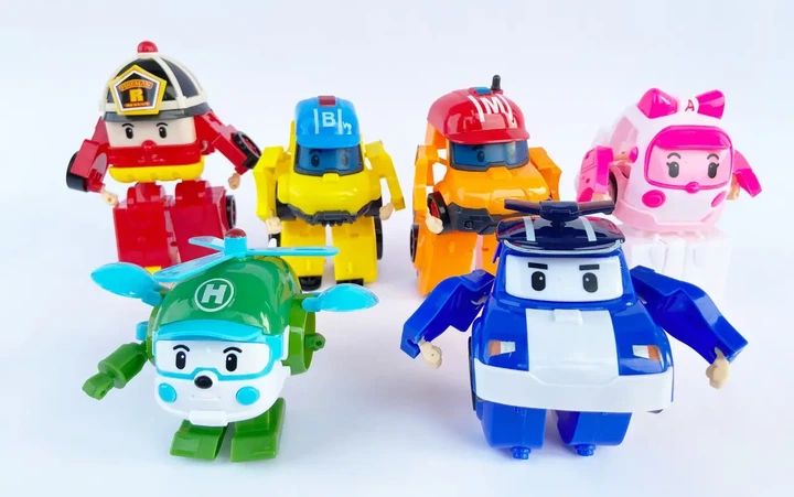 Набор трансформеров Robocar Poli — 6 героев Робокар Поли, машинки-роботы LB-105 - изображение 3