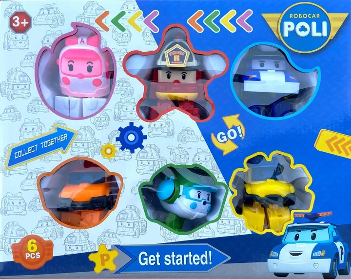 Набор трансформеров Robocar Poli — 6 героев Робокар Поли, машинки-роботы LB-105 - изображение 4