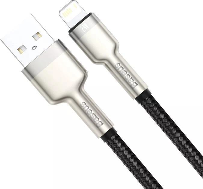 Кабель Baseus Cafule Metal Lightning 2.4A 1 м Black CALJK-A01 - Фото 3 Кабель Baseus Cafule Metal Lightning 2.4A 1 м Black CALJK-A01 - изображение 3