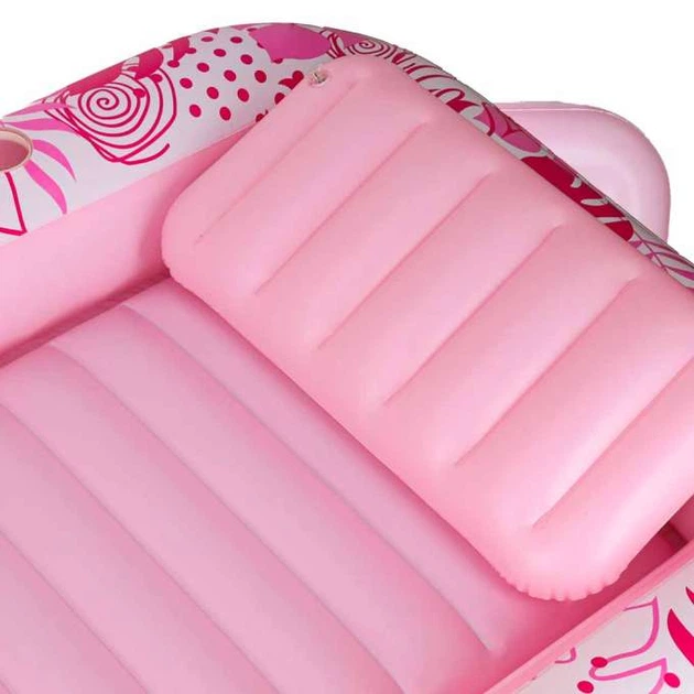 Materac dmuchany do pływania Kik z poduszką 175  cm Różowy KX2856 (5903039770409) - obraz 5