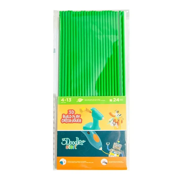 Cтержни для 3D-ручки 3Doodler Start зеленые, 24 шт (3DS-ECO07-GREEN-24) - Фото 2 Cтержни для 3D-ручки 3Doodler Start зеленые, 24 шт (3DS-ECO07-GREEN-24) - изображение 2