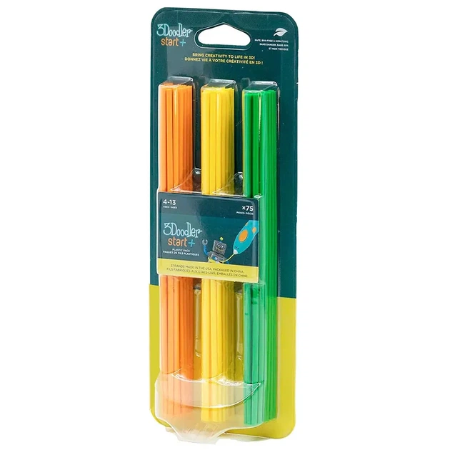 Стержни для 3D-ручки 3Doodler Start Микс 75 шт: оранжевый, желтый, зеленый (3DS-ECO-MIX2-75) - изображение 6