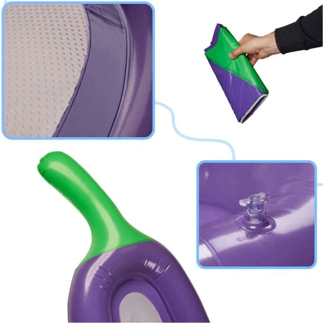 Materac dmuchany do pływania Kik Bakłażan XXL siateczkowy 240 cm KX4925 (5903039736412) - obraz 4