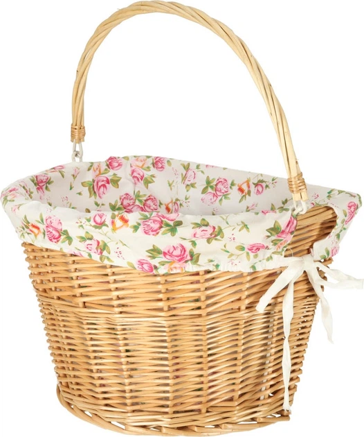 Kosz rowerowy RALLEX wiklinowy pleciony click na kierownicę w kwiaty (5903039742826) - obraz 3