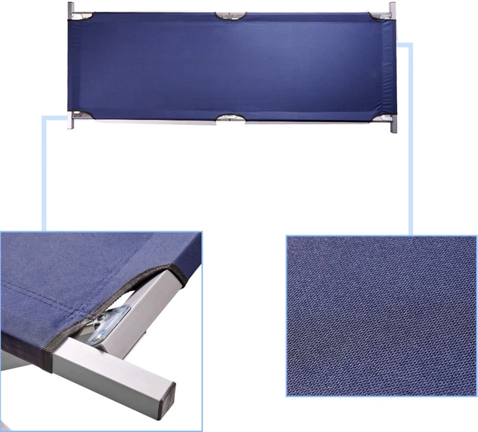 Łóżko polowe KIK LUARO XXL Niebieskie (5903039748101) - obraz 4