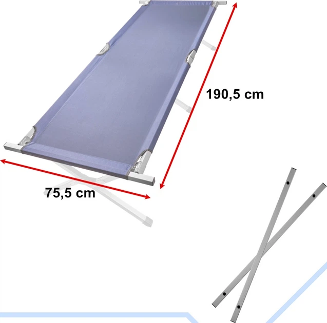 Łóżko polowe KIK LUARO XXL Niebieskie (5903039748101) - obraz 6
