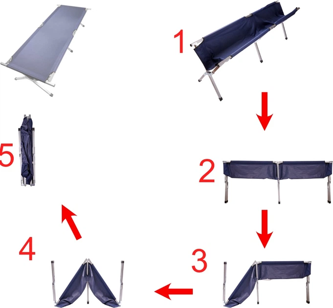 Łóżko polowe KIK LUARO XXL Niebieskie (5903039748101) - obraz 7