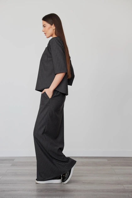 Костюм жіночий Estilo повсякдений-casual костюмка Тіар графіт 02-108 46р - зображення 2