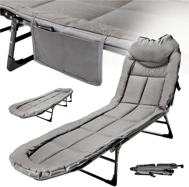 Łóżko polowe KIK LUARO 193 cm Szary (5903039766044) - obraz 3