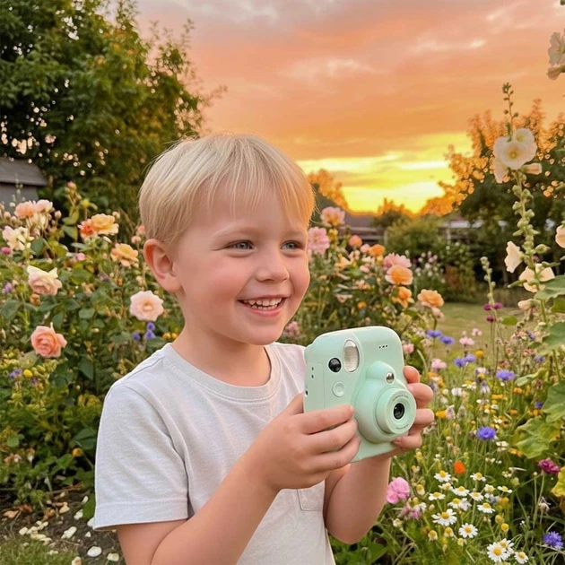 Дитяча камера миттєвого друку KIK Зелена KX2859_1 (5903039770256) - зображення 9