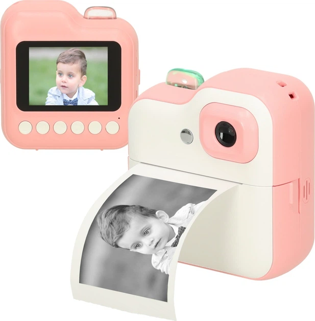 Дитяча камера миттєвого друку KIK з термопапером та картою на 32 ГБ Рожева KX3570_1 (5903039753457) - зображення 10