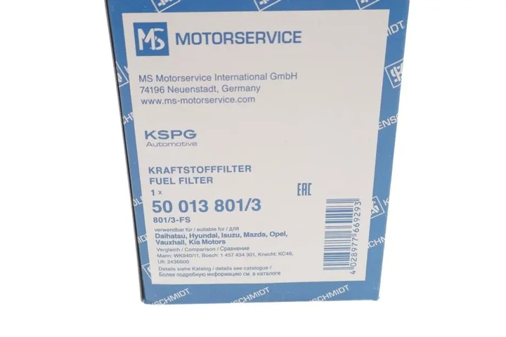 Фільтр паливний Mazda 323 1.6TD/1.7D/2.0D 86-98 KOLBENSCHMIDT 50013801/3 - зображення 3