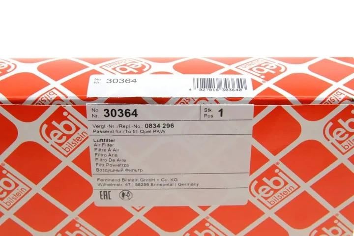 Фільтр повітряний Opel Vectra A/B 1.6-2.0 88-03 FEBI BILSTEIN 30364 - изображение 5