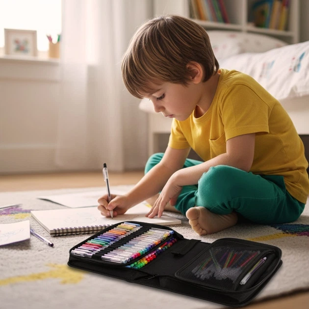 Zestaw długopisów żelowych KIK w etui Wielokolorowe 100 szt KX2961 (5903039768895) - obraz 15