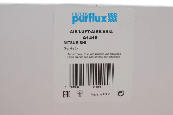 Фільтр повітряний Mitsubishi Outlander 2.0/2.4/3.0i 12-/Lancer VIII 1.6i 10-/Peugeot 4008 1.6/2.0 12- Purflux A1415 - изображение 4
