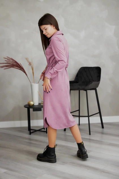 Сукня жіноча Estilo повсякденна-casual замша бузковий 01-207 52р - Фото 3 Сукня жіноча Estilo повсякденна-casual замша бузковий 01-207 52р - изображение 3