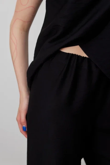 Костюм жіночий Estilo повсякдений-casual льон жатка чорний 02-103 42р - Фото 3 Костюм жіночий Estilo повсякдений-casual льон жатка чорний 02-103 42р - изображение 3