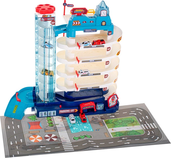 Tor samochodowy KIK 5-poziomowy z garażem, elektryczną windą, matą i 8 autami KX5530 (5903039727991) - obraz 2