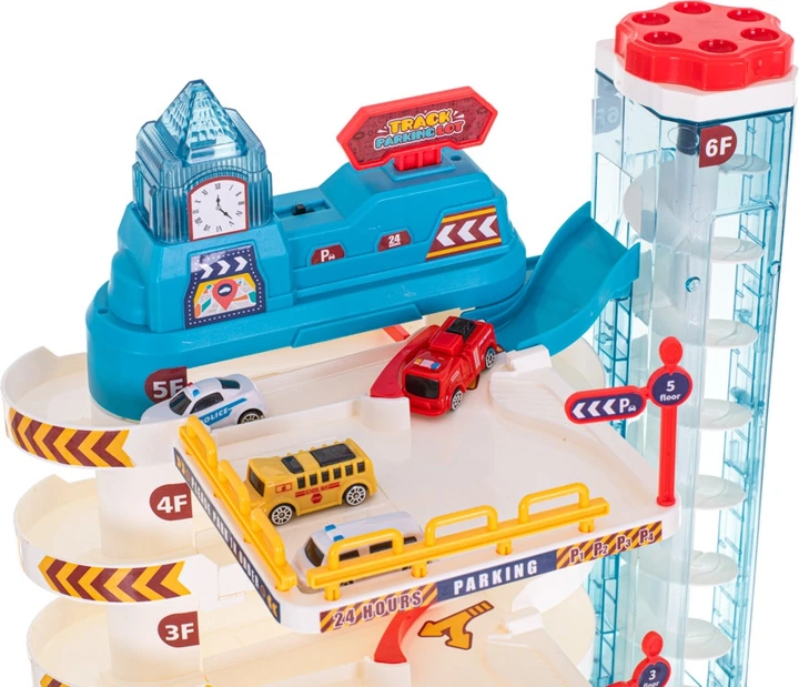 Tor samochodowy KIK 5-poziomowy z garażem, elektryczną windą, matą i 8 autami KX5530 (5903039727991) - obraz 8