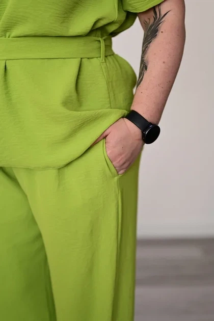 Костюм жіночий Estilo повсякдений-casual креп салатовий 02-110 52р - изображение 4