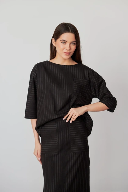 Костюм жіночий повсякдений-casual костюмка Тіар чорний 02-108 46р - Фото 4 Костюм жіночий повсякдений-casual костюмка Тіар чорний 02-108 46р - изображение 4