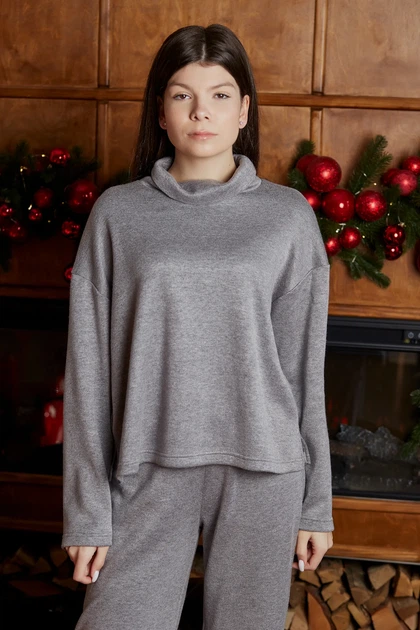 Костюм жіночий Estilo повсякдений-casual ангора сірий 02-084 44р - Фото 2 Костюм жіночий Estilo повсякдений-casual ангора сірий 02-084 44р - изображение 2