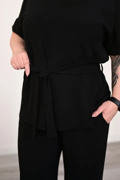 Костюм жіночий Estilo повсякдений-casual креп чорний 02-110 56р - зображення 4