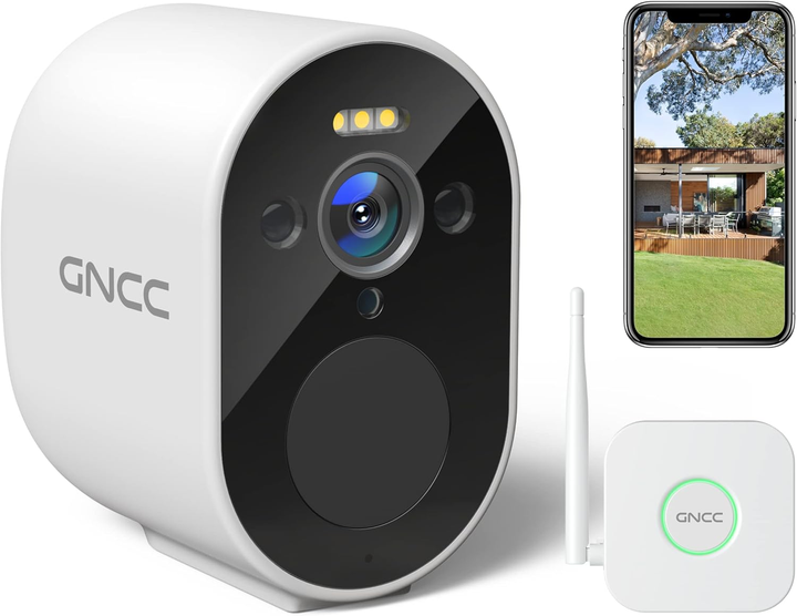 Беспроводная Wi-Fi камера видеонаблюдения GNCC W1 автономная на батареях с концентратором и цветным ночным видением - изображение 2