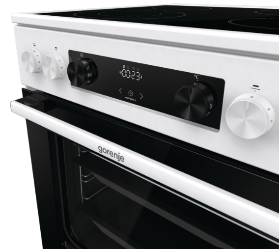 Плита склокераміка Gorenje GECS 6C70 WC 71 л 4 конфорки Білий - Фото 9 Плита склокераміка Gorenje GECS 6C70 WC 71 л 4 конфорки Білий - зображення 9