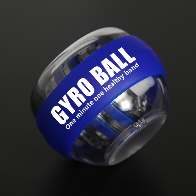 Мяч-гироскоп для укрепления кисти тренажер Gyro Ball прозрачный с синим - изображение 3