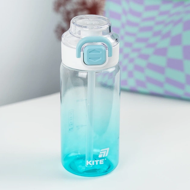 Пляшечка для води Kite K25-1212-2, 600 мл, блакитна - Фото 6 Пляшечка для води Kite K25-1212-2, 600 мл, блакитна - зображення 6