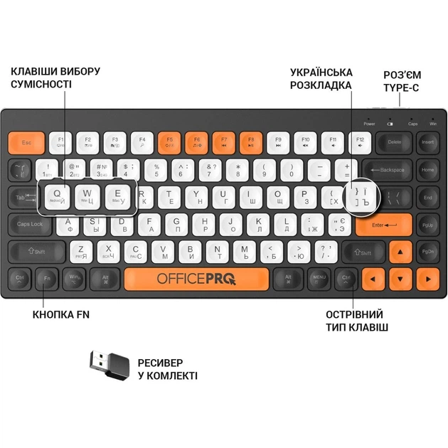 Клавиатура OfficePro SK955 Black [128850] - изображение 7