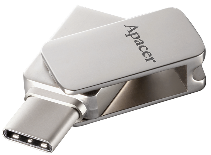 Flash Drive Apacer AH181 64GB Type-C Mobile USB 3.2 Silver (7231311) - зображення 4