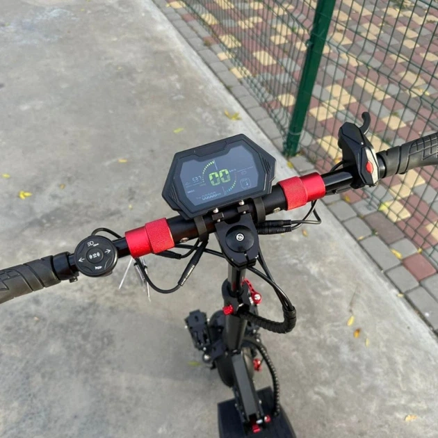 Электросамокат KUGOO M4 Max+ Plus NFC Key 2000W (Dual Motor) 23Ah с сиденьем, полный привод, складной, до 60–65 км/ч, запас хода до 70 км, 10" колёса, амортизация, дисковые тормоза, LED подсветка, LCD дисплей, NFC ключ чорный - изображение 5