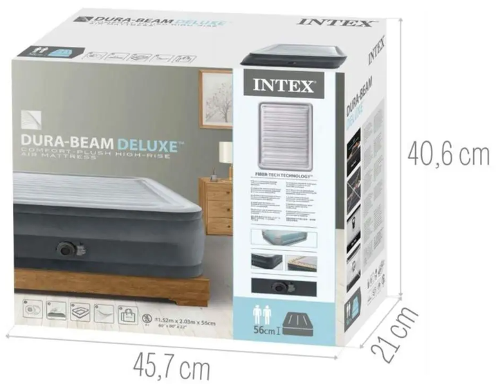 Надувная кровать Intex 64418 двуспальная (152 х 203 х 56см) встроенный электронасос - изображение 5