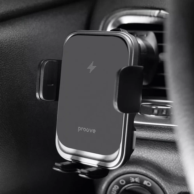 Автомобільний тримач з Бездротовим ЗП Proove Nitro Charge 15W dark gray - зображення 6