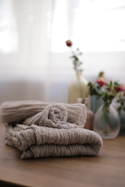 Плотный марлевый раннер для сервировки стола и фотосессий VTILENE, Cold linen, 60 см, 1 м - изображение 3