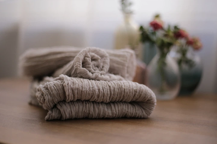 Плотный марлевый раннер для сервировки стола и фотосессий VTILENE, Cold linen, 60 см, 1 м - изображение 4