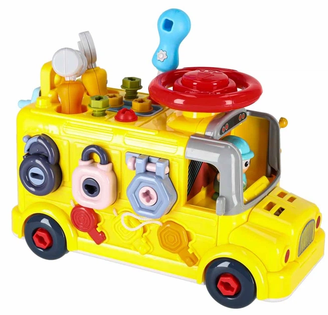 Zabawka edukacyjna Ikonka Autobus manipulacyjny do skręcania 6 w 1 + śrubki i śrubokręty (KX2880) (5903039770065) - obraz 6